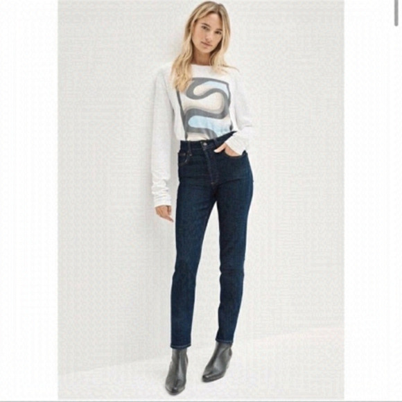 Aritizia Denim Forum The Yoko High Rise Slim 26L Size 25 - Picture 1 of 14